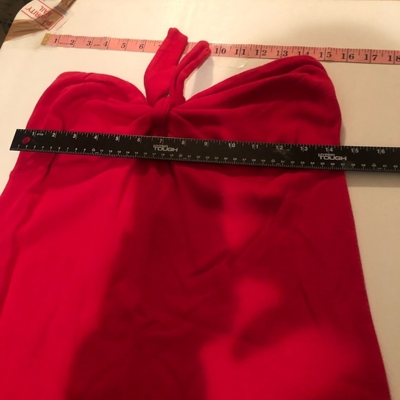 Newport News  large lipstick red strapless maxi dress , cover up with stetch - Picture 2 of 7
